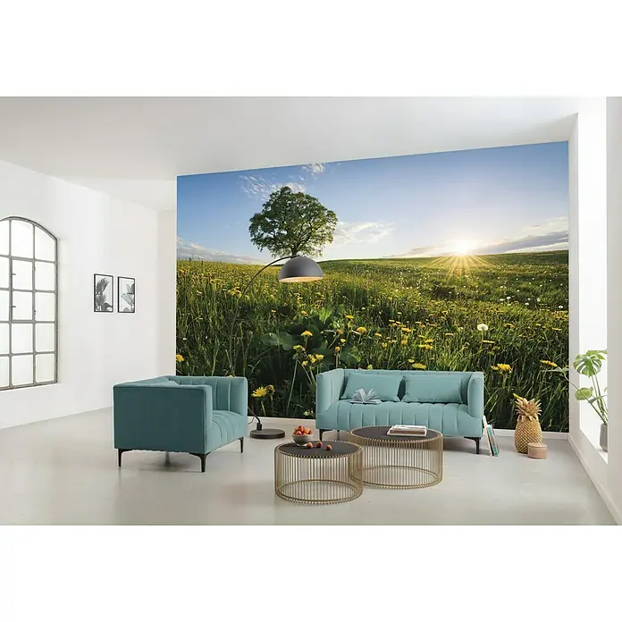 Komar Stefan Hefele Edition 2 Fototapete Frühling auf dem Land - 9 -tlg., B x H: 450 x 280 cm, Vlies - Stimmungsaufnahme