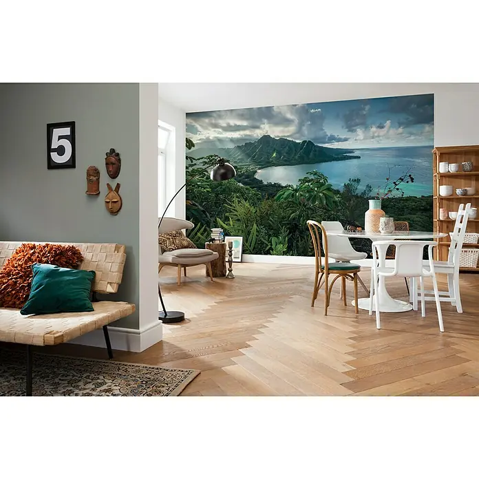 Komar Stefan Hefele Edition 2 Fototapete Jurassic Island - 9 -tlg., B x H: 450 x 280 cm, Vlies - Stimmungsaufnahme