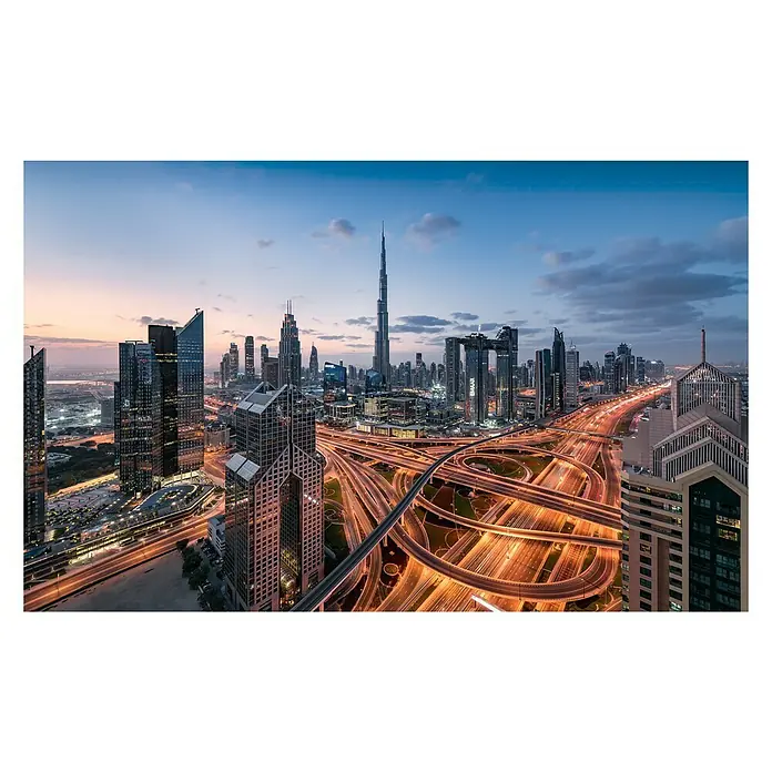 Komar Stefan Hefele Edition 2 Fototapete Lights of Dubai - 9 -tlg., B x H: 450 x 280 cm, Vlies - Vorderansicht