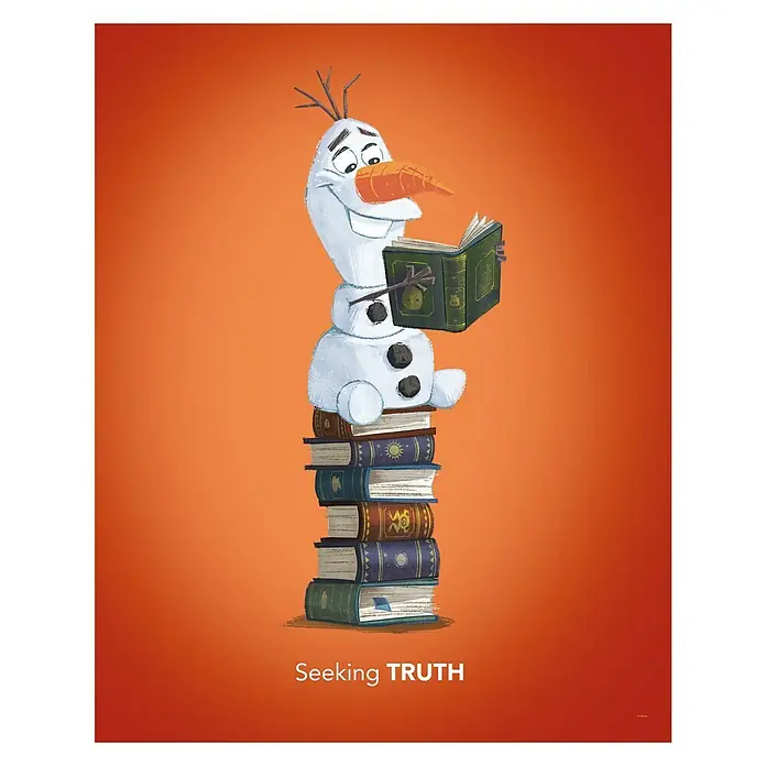 Komar Disney Edition 4 Poster Frozen Olaf Reading - Disney, B x H: 40 x 50 cm - Vorderansicht
