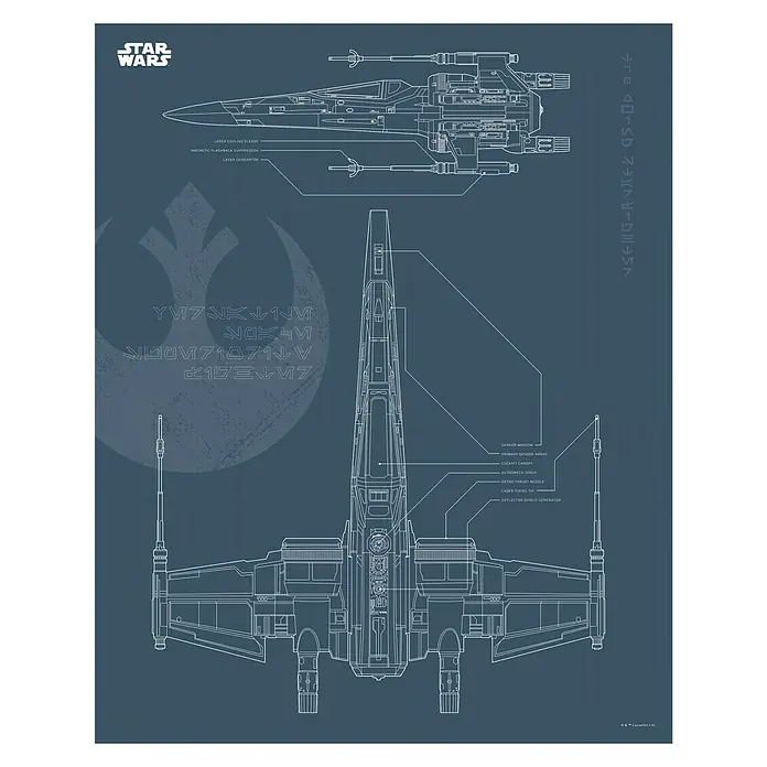 Komar Star Wars Poster Blueprint X-Wing - Disney, B x H: 40 x 50 cm - Vorderansicht