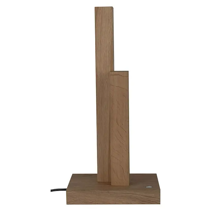 Spotlight LED-Tischleuchte Manhattan - 10 W, L x B x H: 15,5 x 21,5 x 45 cm, Eiche, Warmweiß - Vorderansicht