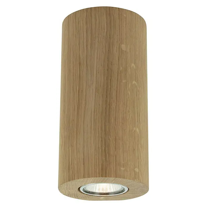 Spotlight LED-Wandleuchte rund - 5 W, Ø x H: 100 mm x 20 cm, Eiche, Warmweiß