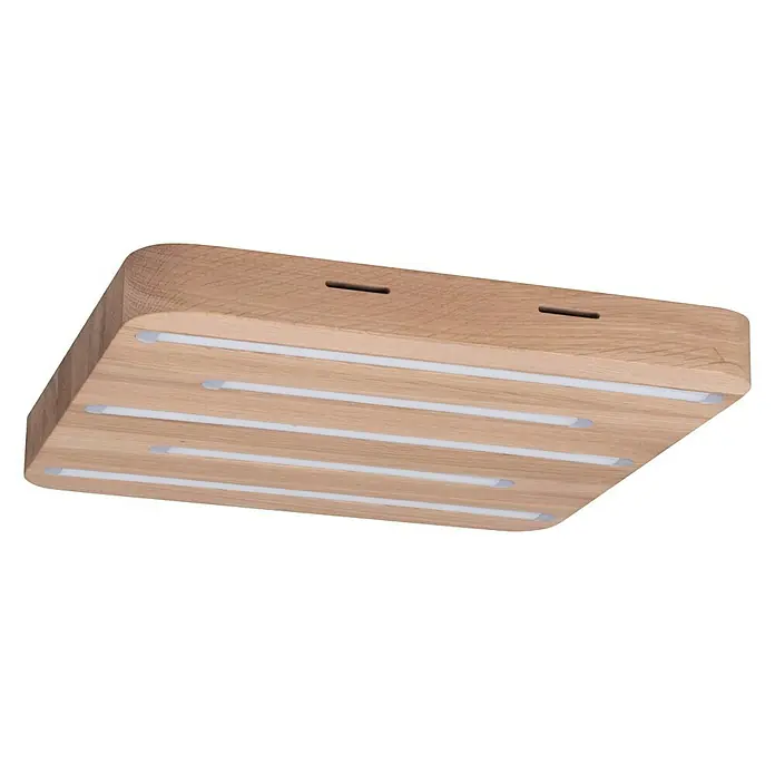 Spotlight LED-Deckenleuchte Neele - 19,5 W, L x B x H: 34 x 34 x 3,5 cm, Eiche, Warmweiß - Detailaufnahme