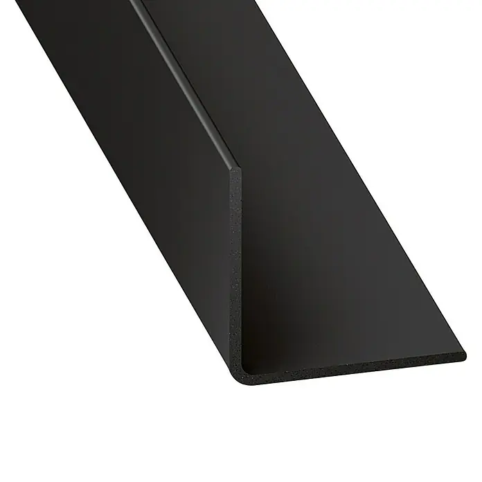 Kantoflex Rubni profil - D x Š x V: 2.000 x 10 x 10 mm, Tvrdi PVC, Crne boje - Pogled s lijeve strane