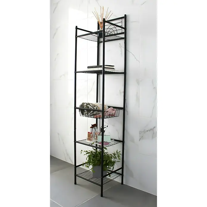 Estantería de baño Dinamic - L x An: 30 x 34 cm, Negro
