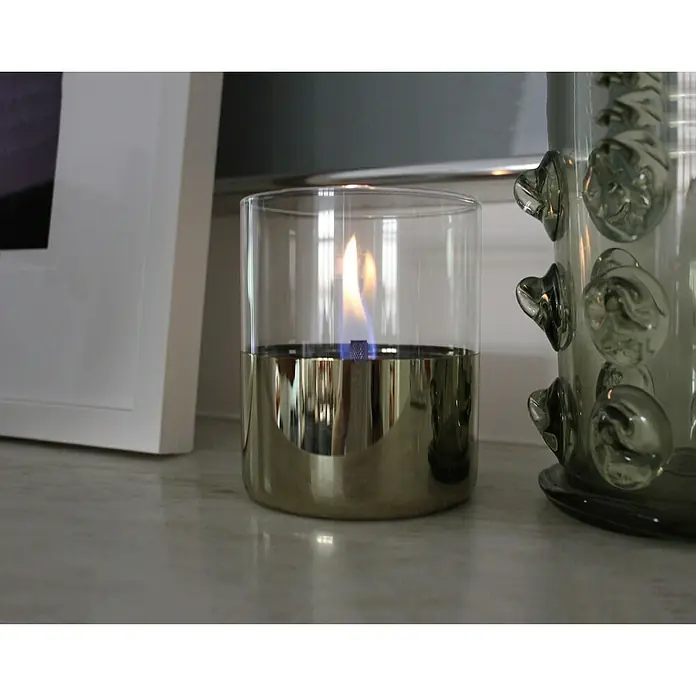 Tenderflame Tischfeuer Lilly - Ø x H: 100 x 170 mm, Füllmenge: 0,25 l, Gold