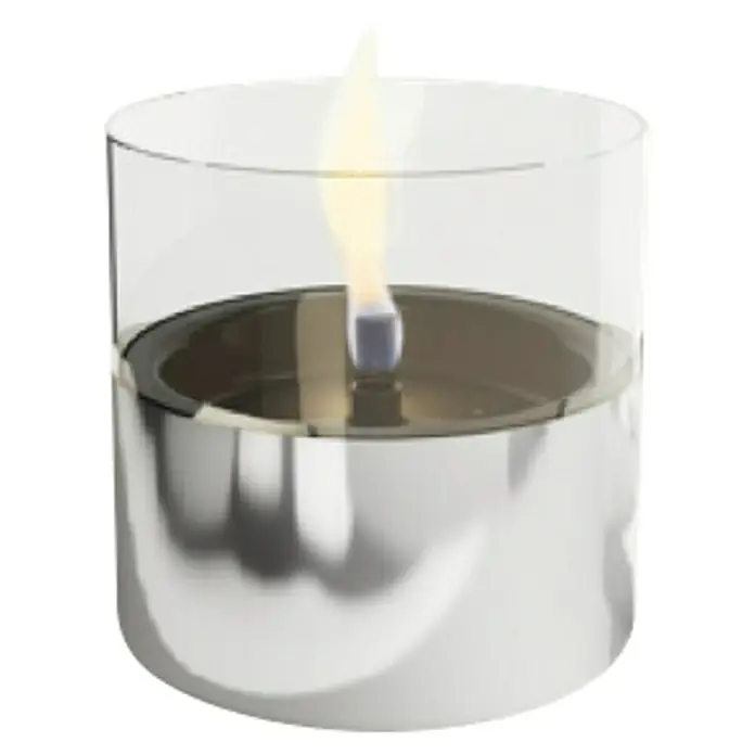 Tenderflame Tischfeuer Lilly - Ø x H: 100 x 170 mm, Füllmenge: 0,25 l, Silber
