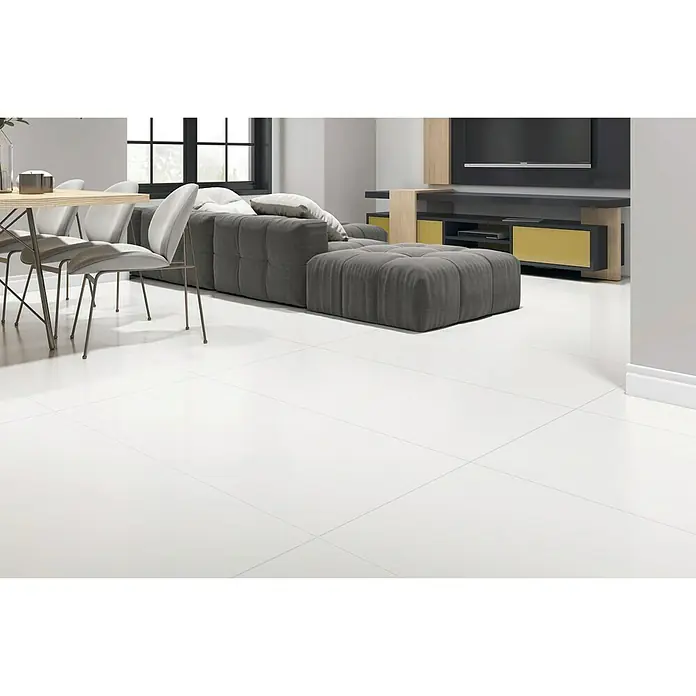 BHS Showroom Pavimento porcelánico Blanco Pulido - 60 x 120 cm, Blanco