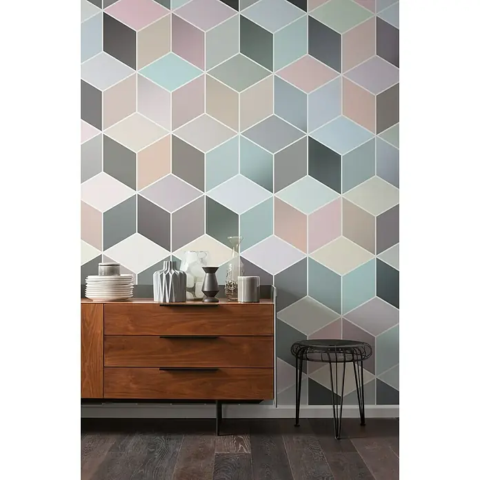 Komar Pure Fototapete Cubes Pastel - 2 -tlg., B x H: 200 x 250 cm, Vlies - Stimmungsaufnahme