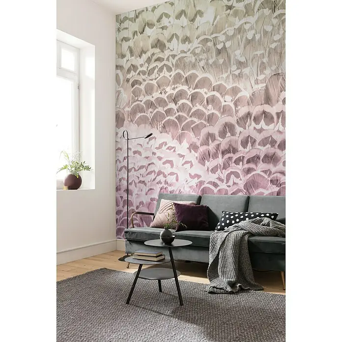 Komar Pure Fototapete Pale Feathers - 2 -tlg., B x H: 200 x 250 cm, Vlies - Stimmungsaufnahme