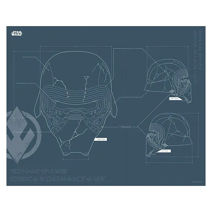 Komar Star Wars Poster EP9 Blueprint Kylo Helmet - Disney, B x H: 70 x 50 cm - Vorderansicht