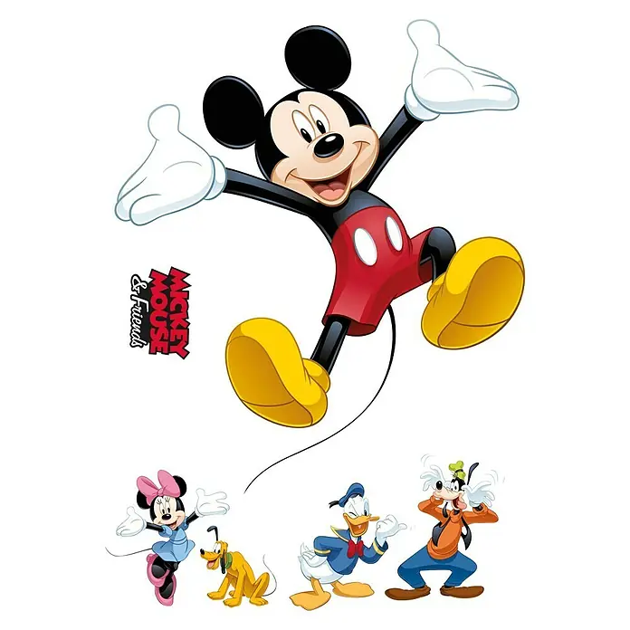 Komar Disney Edition 4 Dekosticker Mickey & Friends - 6 -tlg., Bunt - Vorderansicht