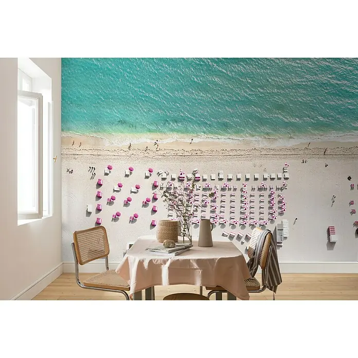 Komar Pure Fototapete Pink Umbrella - 4 -tlg., B x H: 400 x 250 cm, Vlies - Stimmungsaufnahme