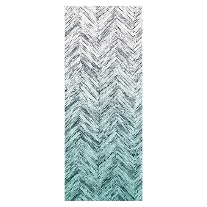 Komar Infinity Fototapete Herringbone Mint Panel - 1 -tlg., B x H: 100 x 250 cm, Vlies - Vorderansicht