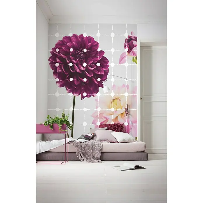 Komar Infinity Fototapete Flowers & Dots - 2 -tlg., B x H: 200 x 250 cm, Vlies - Stimmungsaufnahme