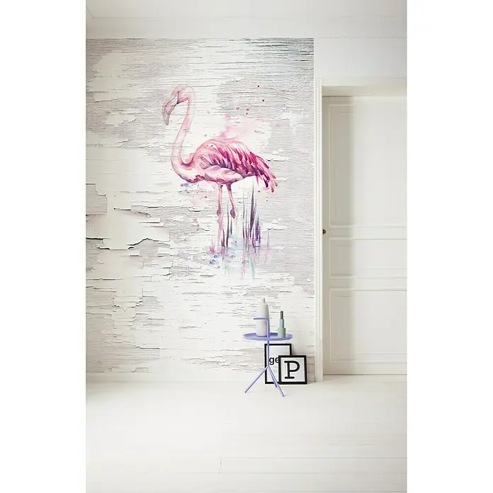 Komar Infinity Fototapete Pink Flamingo - 2 -tlg., B x H: 200 x 250 cm, Vlies - Stimmungsaufnahme