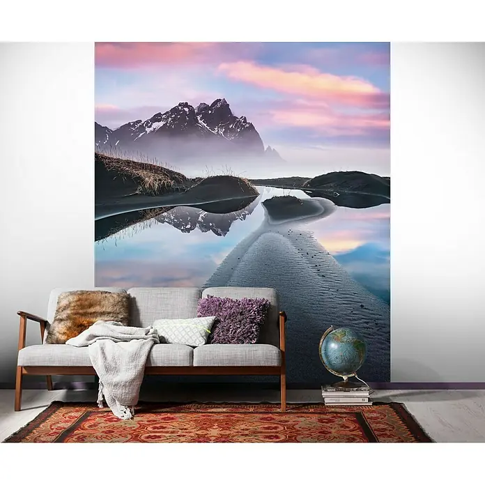 Komar Stefan Hefele Edition 1 Fototapete Glowing Vestrahorn - 2 -tlg., B x H: 200 x 250 cm, Vlies - Stimmungsaufnahme