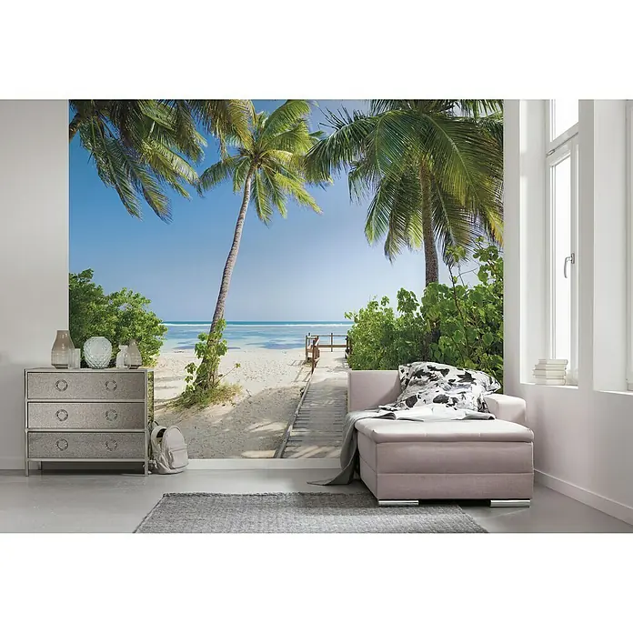 Komar Stefan Hefele Edition 1 Fototapete Palmy Beach - 3 -tlg., B x H: 300 x 250 cm, Vlies - Stimmungsaufnahme