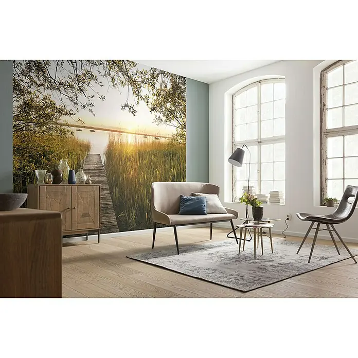 Komar Stefan Hefele Edition 1 Fototapete Lake Side - 3 -tlg., B x H: 300 x 250 cm, Vlies - Stimmungsaufnahme