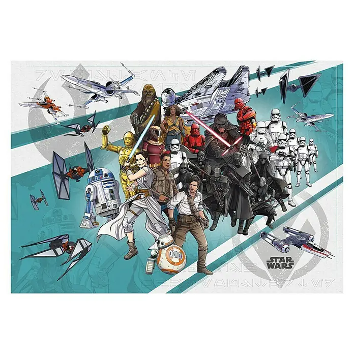 Komar Star Wars Fototapete Cartoon Collage Wide - 8 -tlg., B x H: 400 x 280 cm, Vlies - Vorderansicht