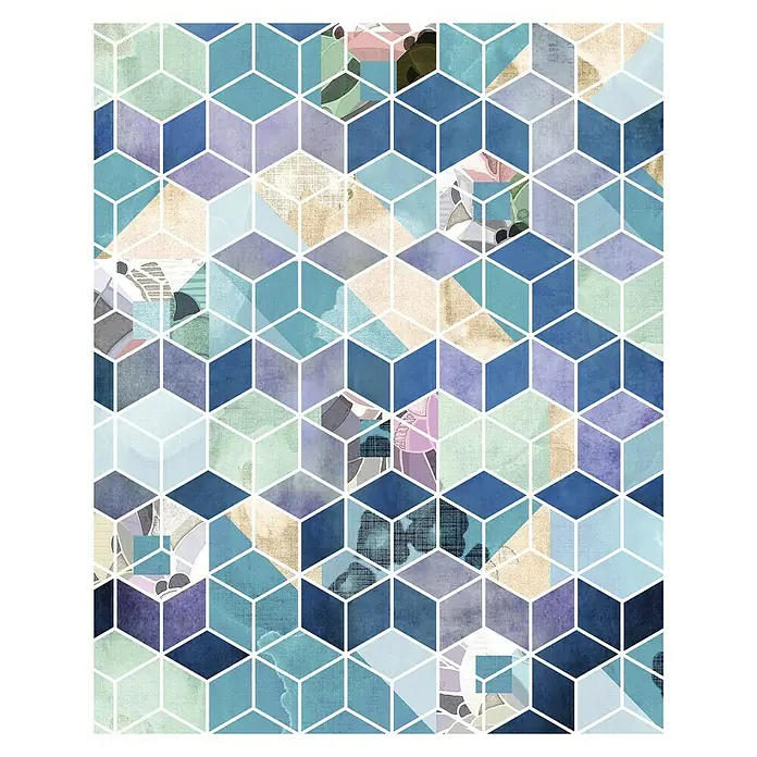 Komar Pure Fototapete Geometric Blue - 2 -tlg., B x H: 200 x 250 cm, Vlies - Vorderansicht
