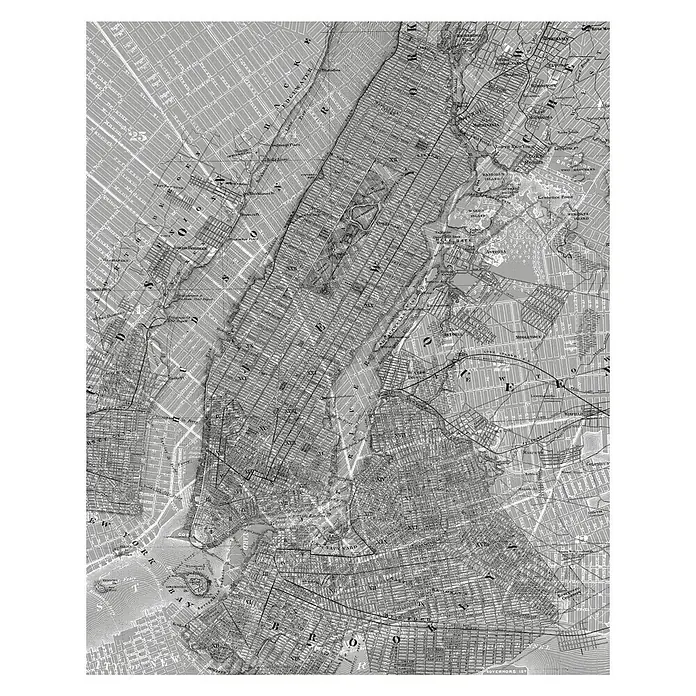 Komar Pure Fototapete NYC Map - 2 -tlg., B x H: 200 x 250 cm, Vlies - Vorderansicht