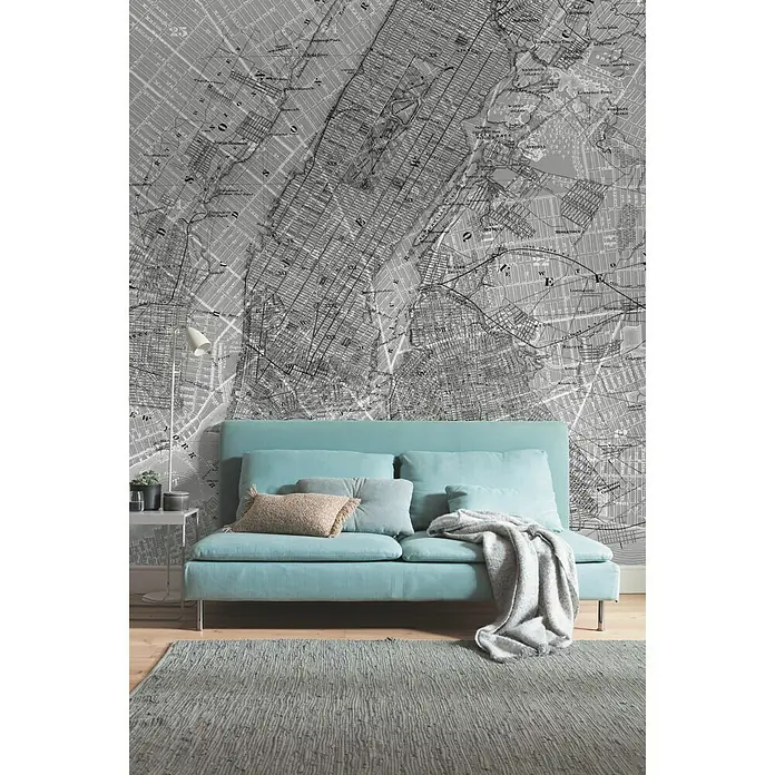 Komar Pure Fototapete NYC Map - 2 -tlg., B x H: 200 x 250 cm, Vlies - Stimmungsaufnahme