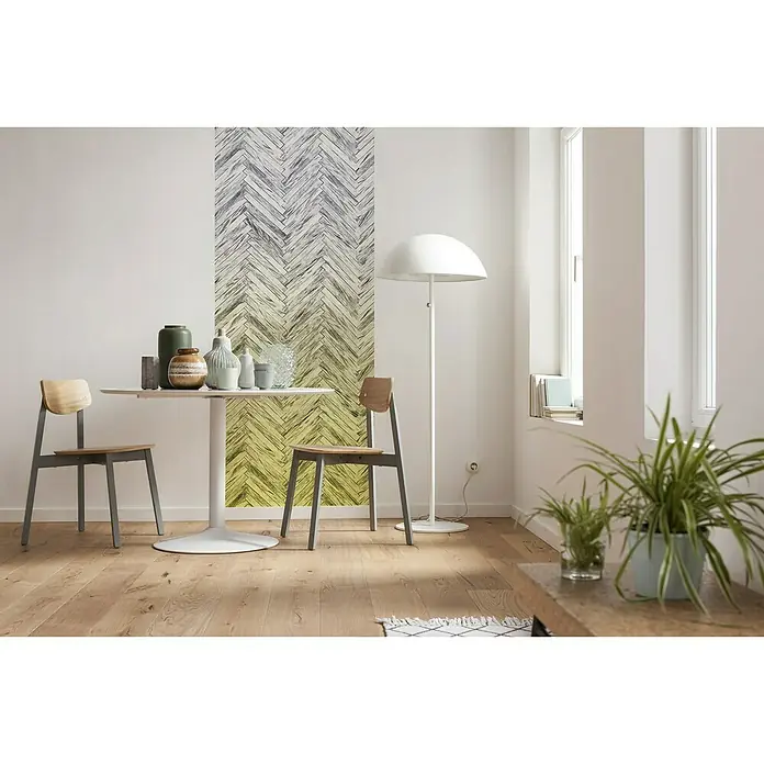 Komar Infinity Fototapete Herringbone Yellow Panel - 1 -tlg., B x H: 100 x 250 cm, Vlies - Stimmungsaufnahme