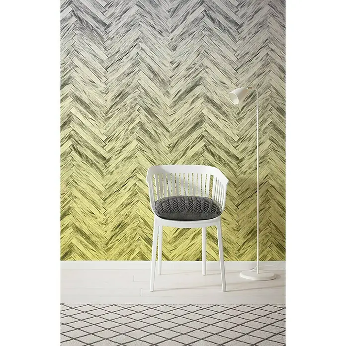 Komar Infinity Fototapete Herringbone Yellow - 4 -tlg., B x H: 400 x 250 cm, Vlies - Stimmungsaufnahme
