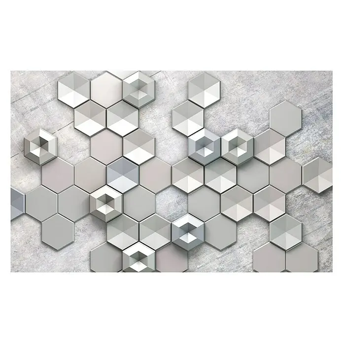 Komar Infinity Fototapete Hexagon Concrete - 4 -tlg., B x H: 400 x 250 cm, Vlies - Vorderansicht