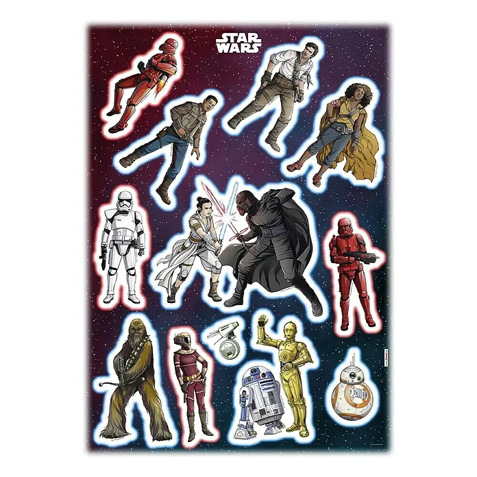 Komar Star Wars Dekosticker Heroes Villains - 12 -tlg., Bunt - Vorderansicht