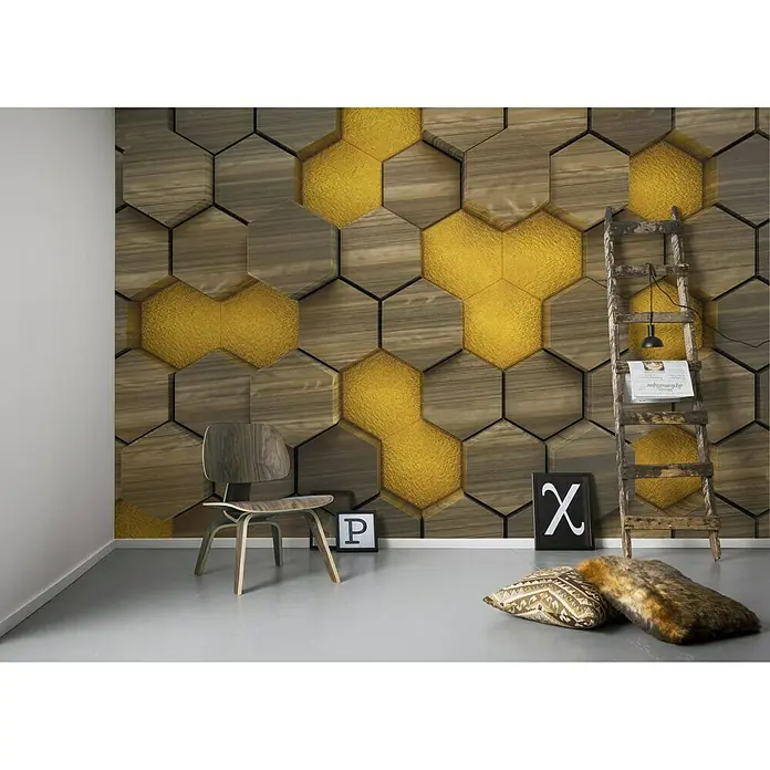 Komar Infinity Fototapete Woodcombo Live - 4 -tlg., B x H: 400 x 250 cm, Vlies - Stimmungsaufnahme