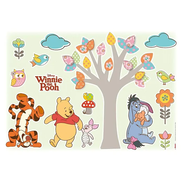 Komar Disney Edition 4 Dekosticker Winnie Pooh Nature Lovers - 14 -tlg., Bunt - Vorderansicht