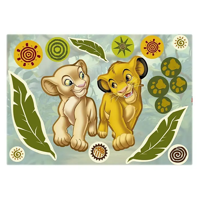 Komar Disney Edition 4 Dekosticker Simba & Nala - 17 -tlg., Bunt - Vorderansicht