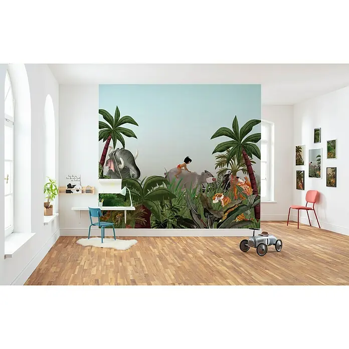 Komar Disney Edition 4 Fototapete Jungle Book - 6 -tlg., B x H: 300 x 280 cm, Vlies - Stimmungsaufnahme