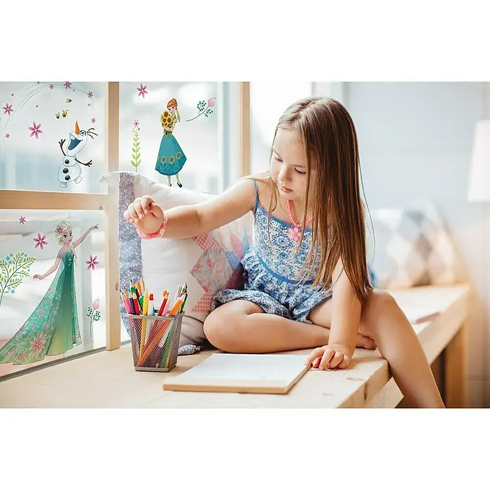 Komar Disney Edition 4 Fenstersticker Frozen Flower - 19 -tlg., Bunt, Adhäsionsfolie - Stimmungsaufnahme