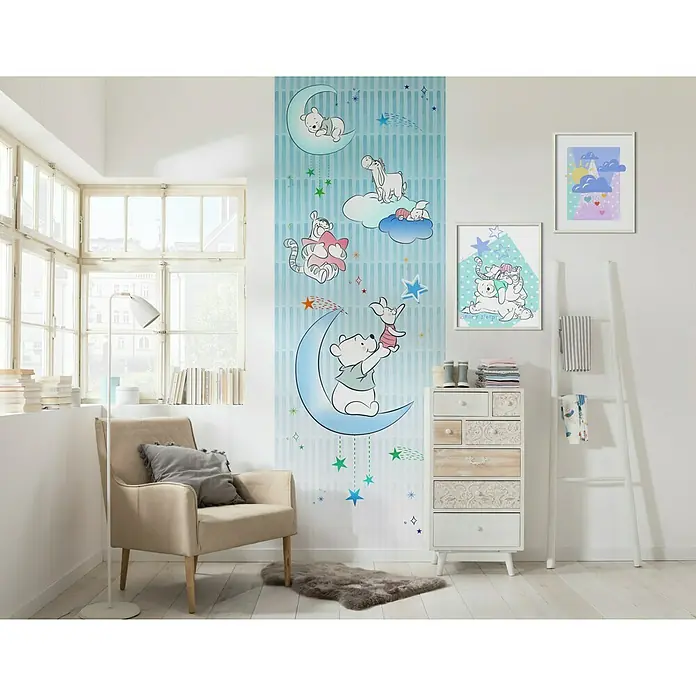 Komar Disney Edition 4 Fototapete Winnie Pooh Piglet and Stars - 2 -tlg., B x H: 100 x 280 cm, Vlies - Stimmungsaufnahme