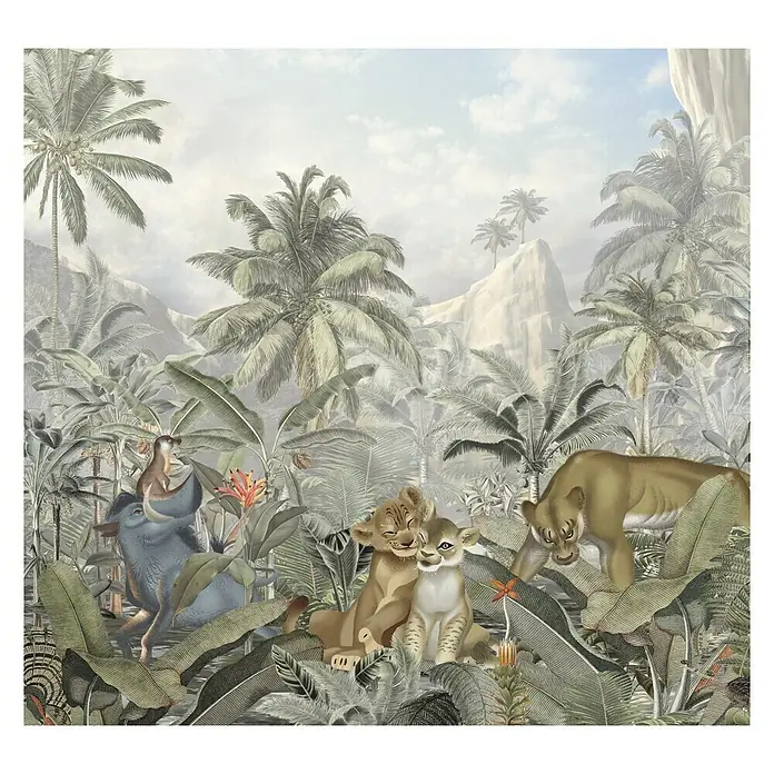 Komar Disney Edition 4 Fototapete Lion King Mountains - 6 -tlg., B x H: 300 x 280 cm, Vlies - Vorderansicht