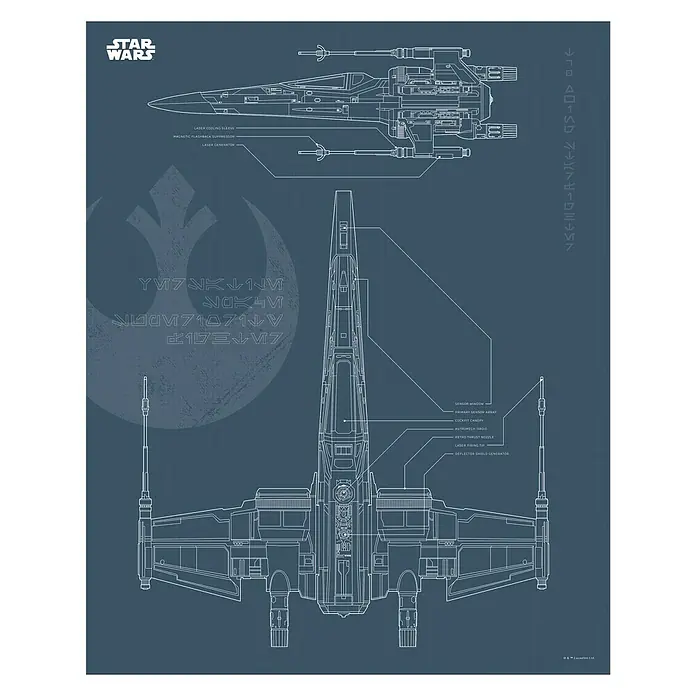 Komar Star Wars Poster Blueprint X-Wing - Disney, B x H: 50 x 70 cm - Vorderansicht