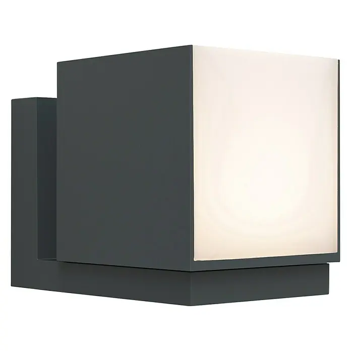 Lutec LED-Außenwandleuchte Cuba - 12 W, 10 x 14,8 x 11,6 cm, Anthrazit, IP54 - Vorderansicht