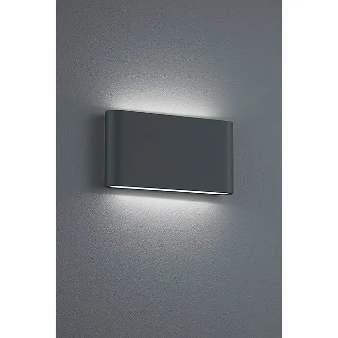Trio Leuchten LED-Außenwandleuchte Thames II - 9 W, 9 x 17,5 x 3 cm, Anthrazit, IP54 - Vorderansicht