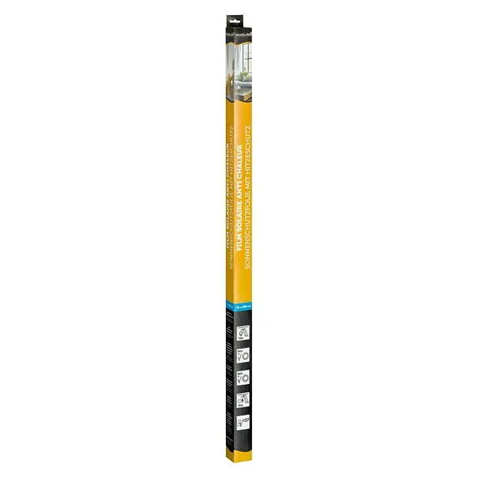 Vénilia Fensterfolie Hitzeschutz - 2 m x 92 cm, Schwarz, Selbstklebend