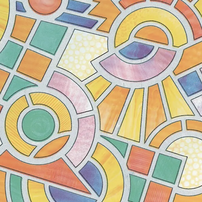 Vénilia Klebefolie Vitrodecor Nancay - 2 m x 45 cm, Bunt, Selbstklebend