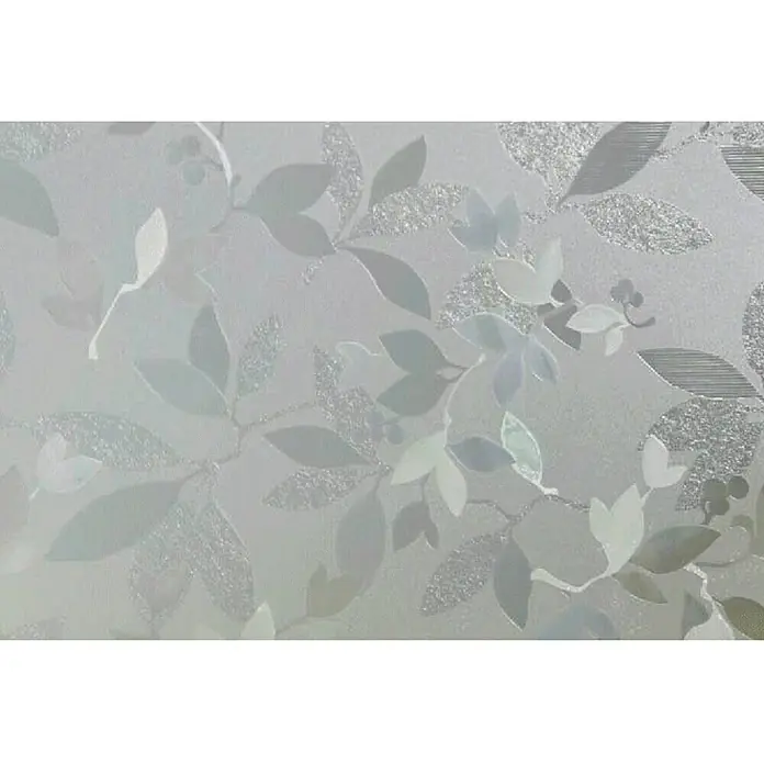 Vénilia Klebefolie Vitrostatic Blätter 3D - 1,5 m x 45 cm, Transparent, Selbstklebend