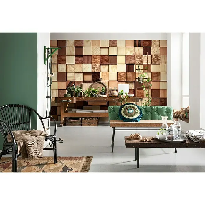 Komar Imagine Edition 3 - Stories Fototapete Lumbercheck - 8 -tlg., B x H: 368 x 254 cm, Papier - Stimmungsaufnahme