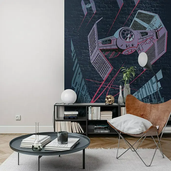 Komar Star Wars Fototapete Concrete TIE-Fighter - 4 -tlg., B x H: 200 x 280 cm, Vlies - Stimmungsaufnahme