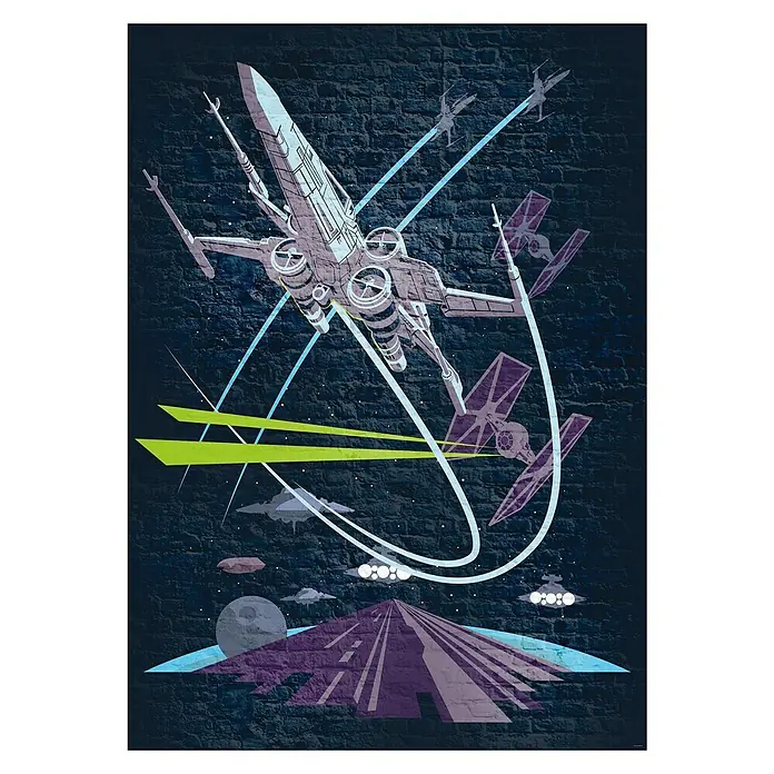 Komar Star Wars Fototapete Concrete X-Wing - 4 -tlg., B x H: 200 x 280 cm, Vlies - Vorderansicht