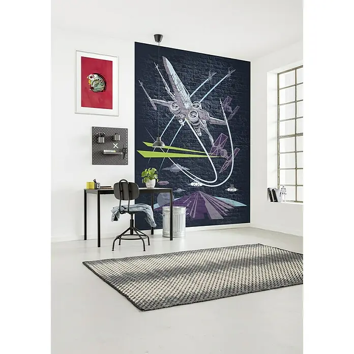 Komar Star Wars Fototapete Concrete X-Wing - 4 -tlg., B x H: 200 x 280 cm, Vlies - Stimmungsaufnahme