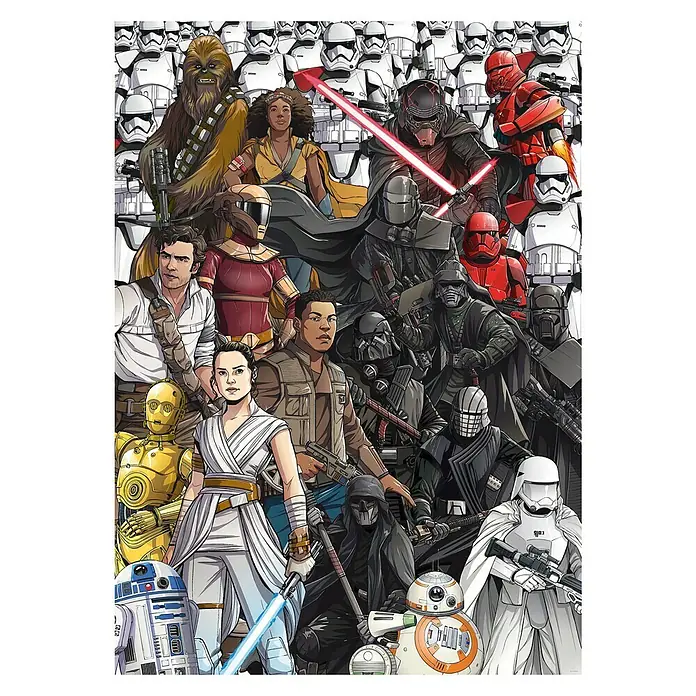 Komar Star Wars Fototapete Retro Cartoon - 4 -tlg., B x H: 200 x 280 cm, Vlies - Vorderansicht